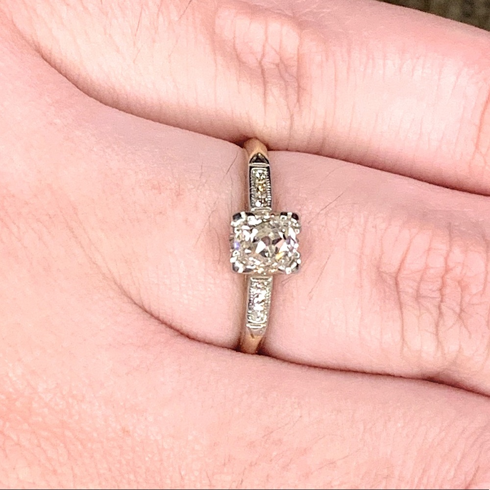 Gorgeous Old Mine Cut engagement ring